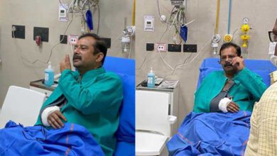 ACP admitted to hospital with broken hand after after getting beaten BJP workers